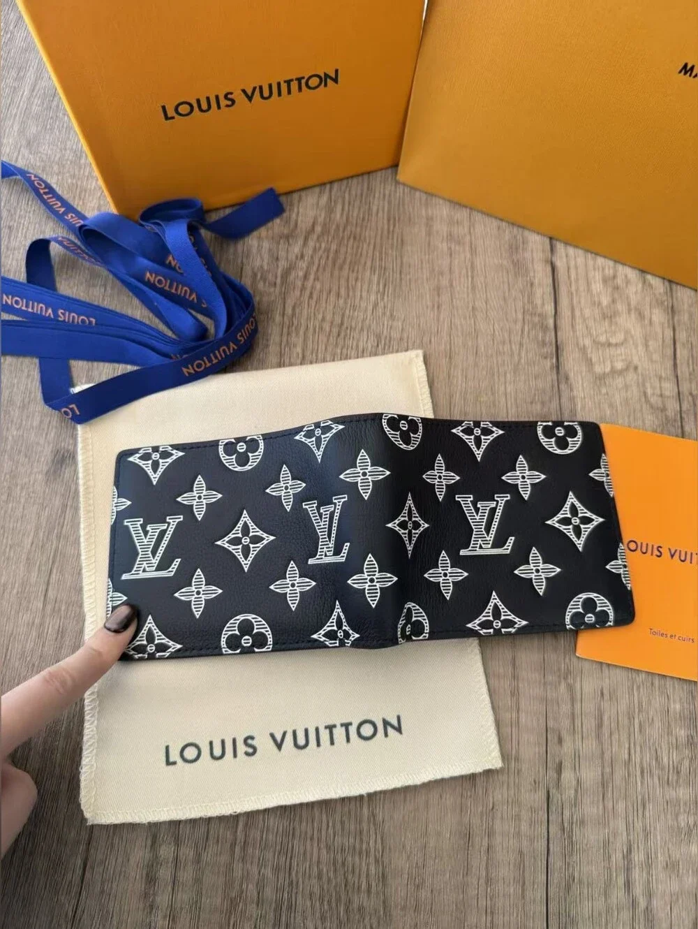 Louis Vuitton Multiple Wallet Monogram Shadow Ink Blue White